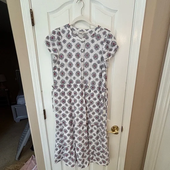 LOFT Floral White and Blue Daisy Maxi Dress Women’s Size 6 Cottagecore - Picture 2 of 12